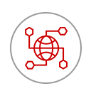 Symbol eines Globus mit verbundenen Knotenpunkten, die Netzwerkkonnektivität darstellen