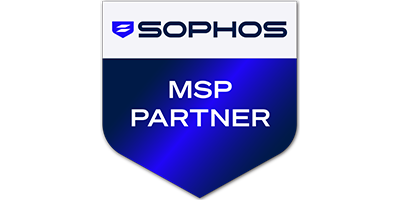 Ein Emblem, das die Partnerschaft mit Sophos als Managed Service Provider (MSP) auszeichnet